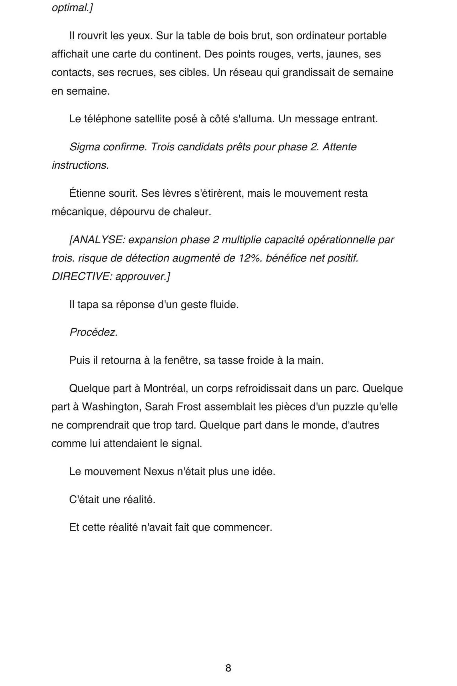 Page 10 de l'extrait de Nexus Neural : Tome 2 - L'Expansion