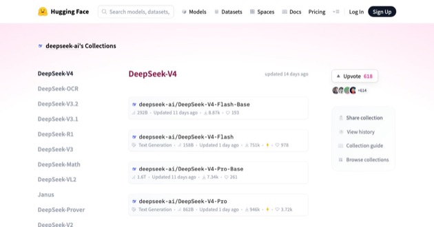 Capture d'écran de DeepSeek-V4