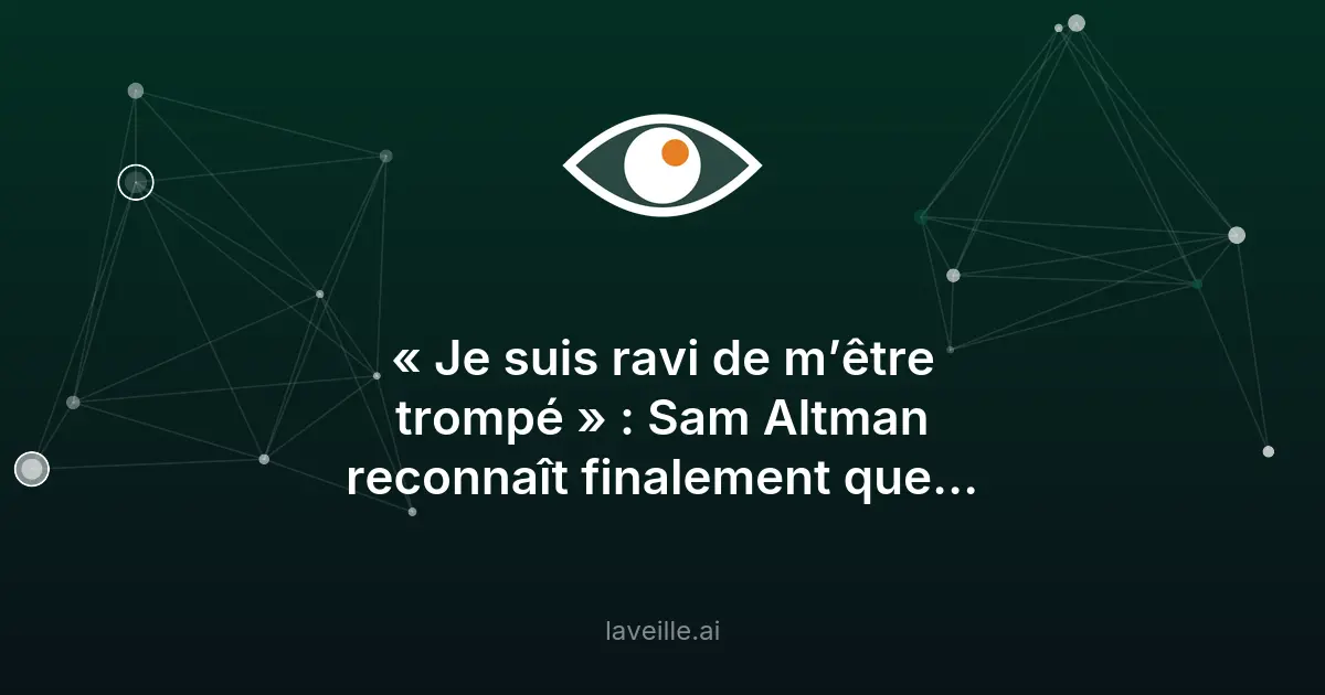Sam Altman revient sur l'impact de l'IA sur l'emploi