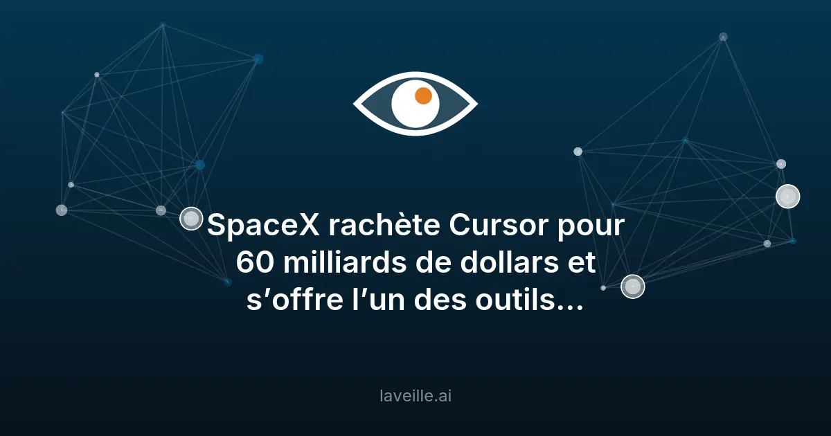 SpaceX rachète Cursor pour 60 milliards : l'IA pour devs