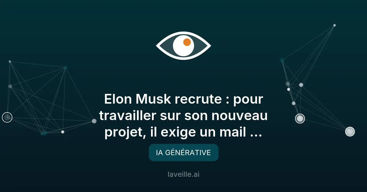 Elon Musk recrute pour des supercalculateurs d'IA
