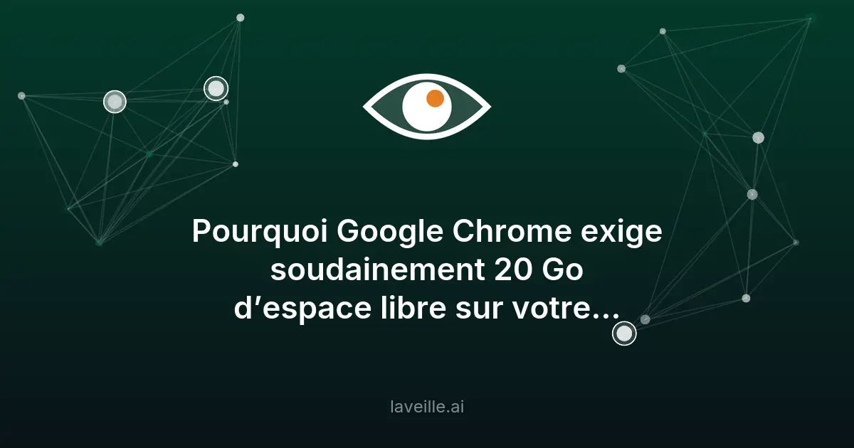 Google Chrome exige 20 Go pour son IA locale