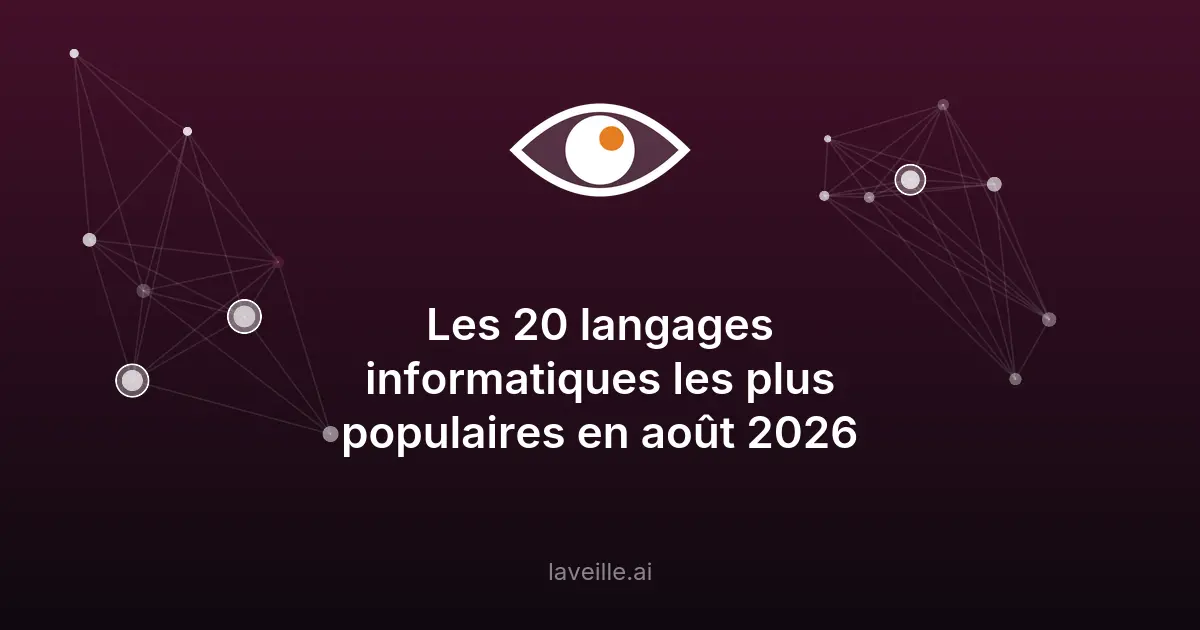 Top 20 des langages de programmation en août 2026