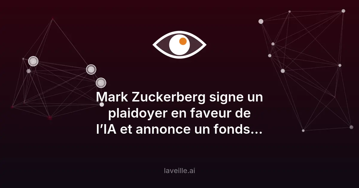 Mark Zuckerberg signe un plaidoyer en faveur de l’IA et annonce un fonds pour les villes accueillant ses centres de données
