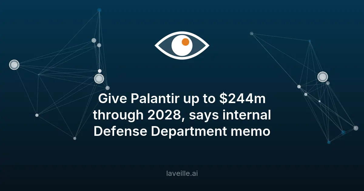 Contrat de 243,9M$ pour Palantir sans appel d'offres