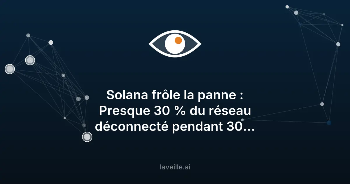 Panne partielle sur Solana : 28% du réseau déconnecté