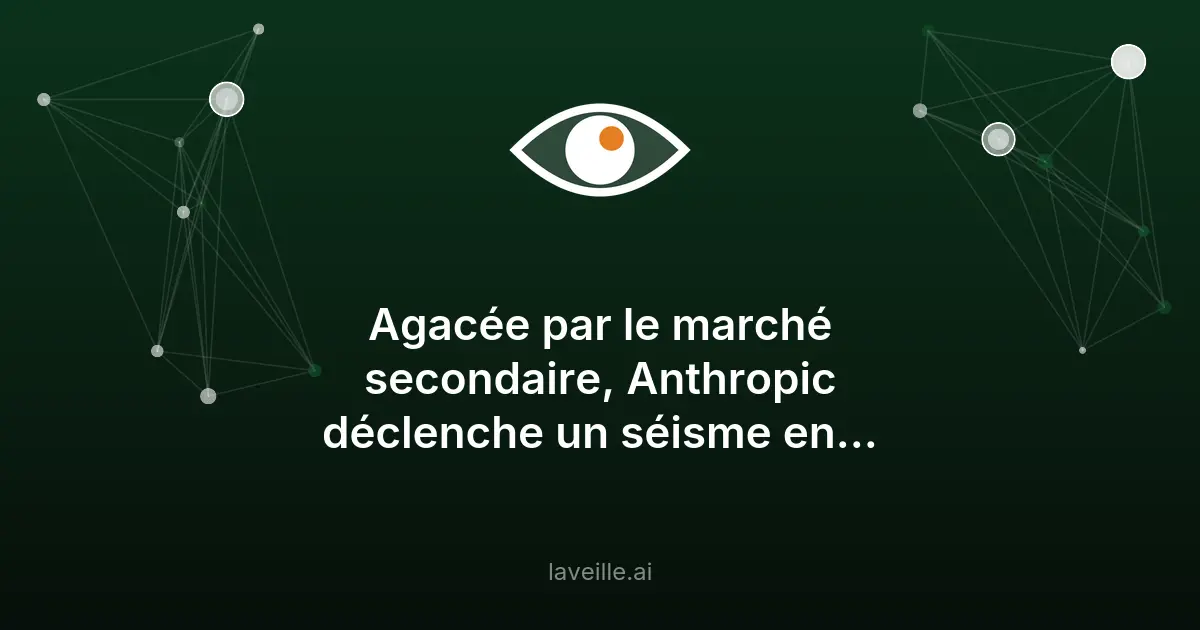 Anthropic annule 400 milliards de transactions avant son IPO